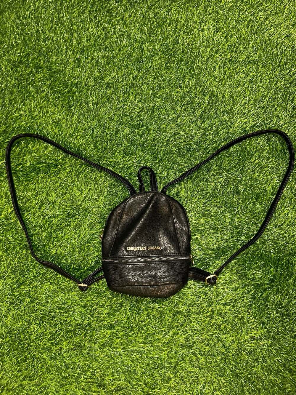Christian Siriano for Payless Black Faux Leather Mini Backpack Purse